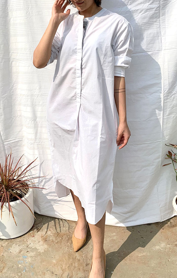 White Organic Cotton Shift Dress