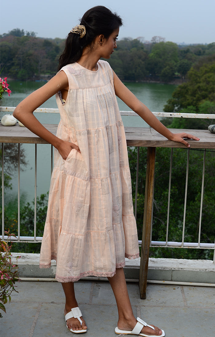 Pale Pink Tiered Dress